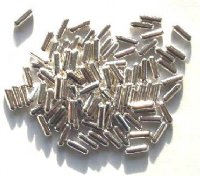 100 10mm Bright Silver Plated Capsule Metal Beads